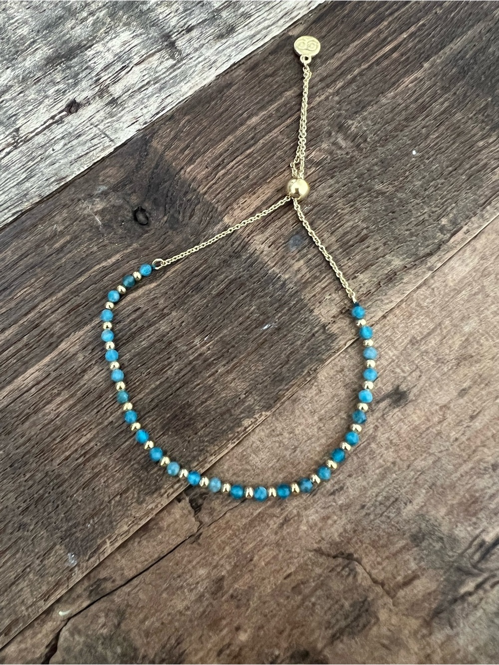Gorjana Power Gemstone Beaded Apatite Adjustable Bracelet - Picture 3 of 4